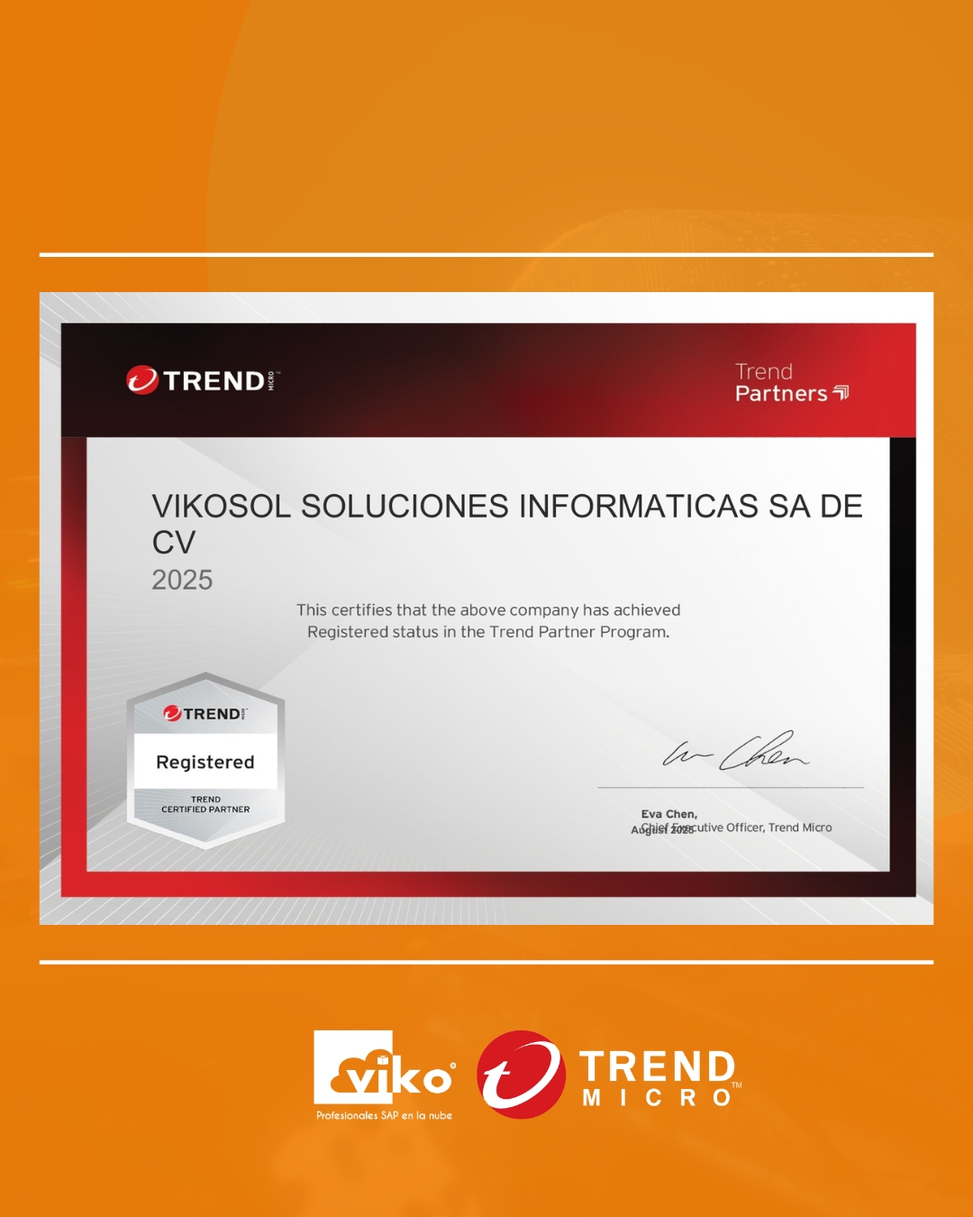 Certificado en el Trend Partner Program