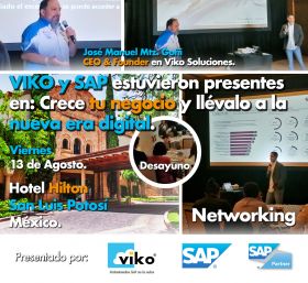 VIKO y SAP estuvieron presente en: Crece tu negocio y llévalo a la nueva era digital.